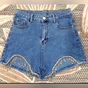 ⭐️ 5/$25 ⭐️ Rhinestone Denim Shorts Blue